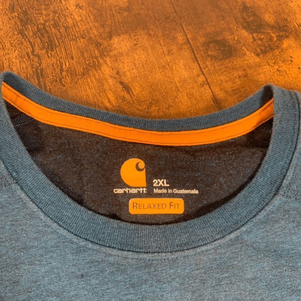 Carhartt Short Sleeve Shirt Men's 2XL Relaxed‎ Fit Blue (DISCOLORATION) - Picture 4 of 6